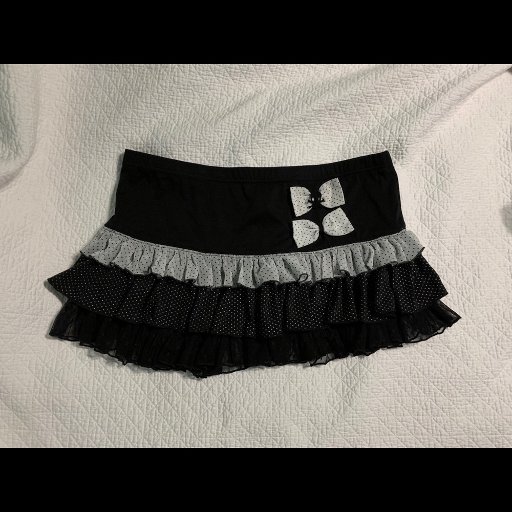 Polka Dot Ruffle Mini Skirt